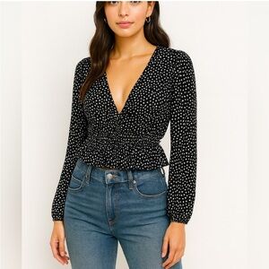 Zara Black and White Dotted Blouse